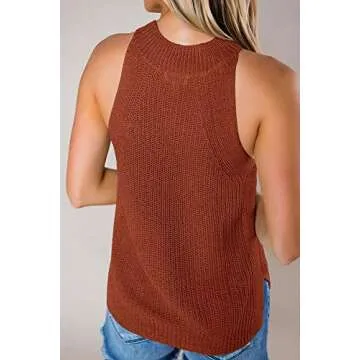 SySea Women's Halter Top Summer Loose Knit Shirts Sleeveless Sweater Tank Tops