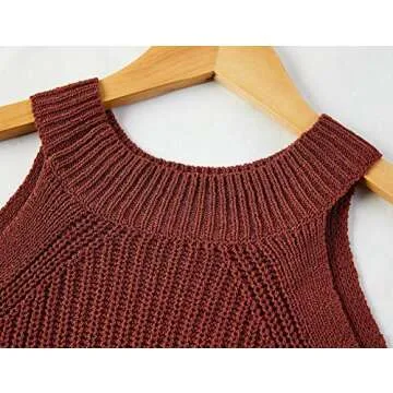 SySea Women's Halter Top Summer Loose Knit Shirts Sleeveless Sweater Tank Tops