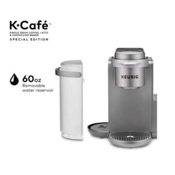 Keurig K-Cafe C Single Serve K-Cup Pod C Latte and Cappuccino Maker, 12, Nickel