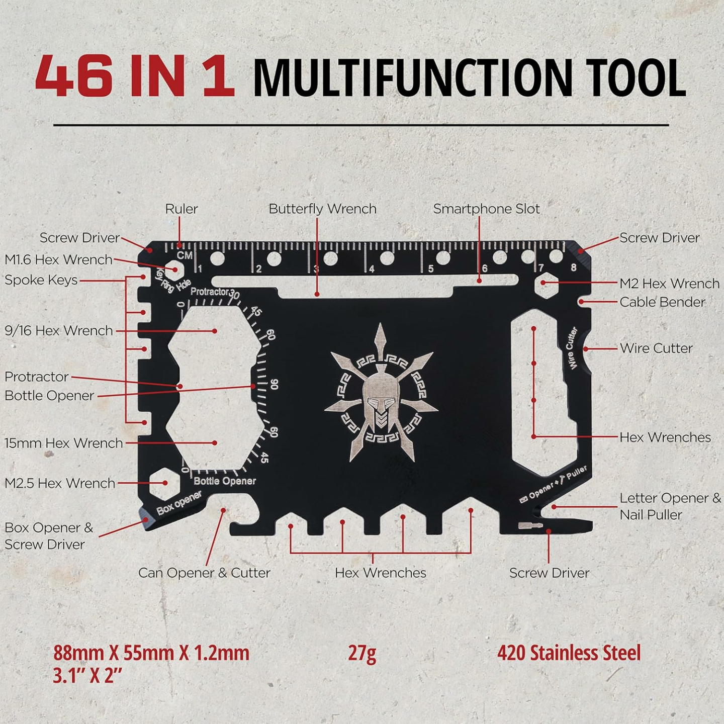 46-in-1 Everyday Carry Multitool for All Needs