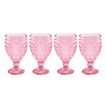 Fitz and Floyd Trestle Goblet, 4 Count (Pack of 1), Blush