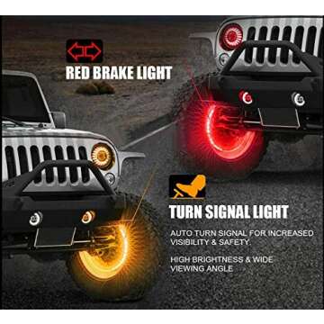 Forten Kingdom Dream Chasing Color 17 Inch Wheel Rim Light for Truck Car Tire Wheel Ring Double Rows LED Illuminated Lights Kit (Fits 21-28" Tire Wheels)