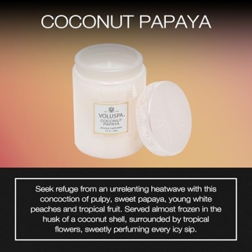 Voluspa Coconut Papaya Candle, 5.5 oz, 50 Hour Burn Time