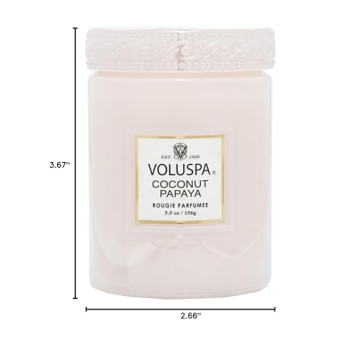 Voluspa Coconut Papaya Candle, 5.5 oz, 50 Hour Burn Time