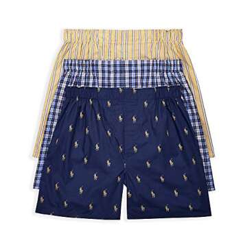 POLO Ralph Lauren Men's Classic Fit Cotton Woven Boxers 3-Pack