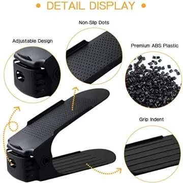 YIHATA Shoe Slots Organizer,20 Pack Shoe Rack Adjustable Shoe Stacker Space Saver,Double Deck Shoe Rack Holder for Closet Organization (Black)