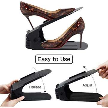 YIHATA Shoe Slots Organizer,20 Pack Shoe Rack Adjustable Shoe Stacker Space Saver,Double Deck Shoe Rack Holder for Closet Organization (Black)