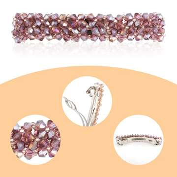 7 Pack Elegant Rhinestone Hairpins - Sparkly Glitter Crystal Hair Clips, French Vintage Style Bridal Accessories for Women, Teens, Girls, Hair Styling