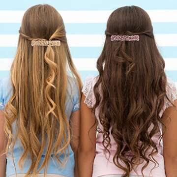 7 Pack Elegant Rhinestone Hairpins - Sparkly Glitter Crystal Hair Clips, French Vintage Style Bridal Accessories for Women, Teens, Girls, Hair Styling