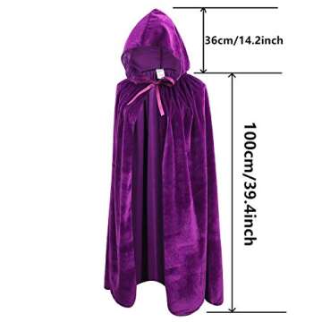 Kids Velvet Cape Cloak With Hood Unisex-Child Costume