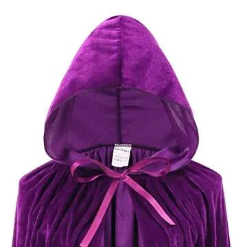 Kids Velvet Cape Cloak With Hood Unisex-Child Costume