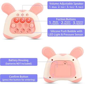 Upgraded Handheld Quick Push Game for Kids 6-12, Sensory Fidget Toys for Kids 8-12, Party Favors Puz...