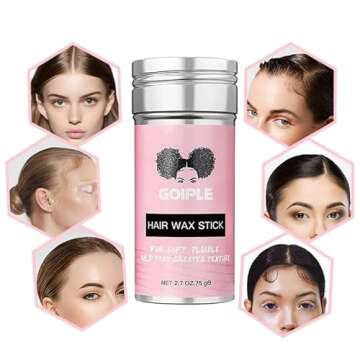 Wax Stick for Hair, Pomade Long-Lasting Wax, Smoothing & Slick Stick for Wigs, Styling Waxes for Fly Away & Edge Frizz Hair (2.7 oz)