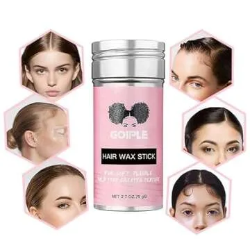 Wax Stick for Hair, Pomade Long-Lasting Wax, Smoothing & Slick Stick for Wigs, Styling Waxes for Fly Away & Edge Frizz Hair (2.7 oz)