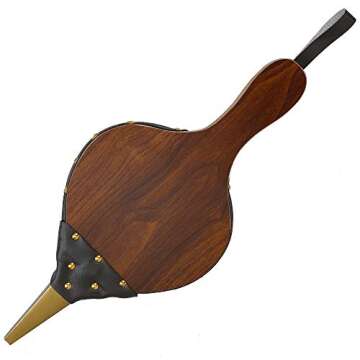 Z-Color 1PCS Brown Wood Fireplace Bellows 17" x 7.5" Outdoor Cooking Fan Air Blower