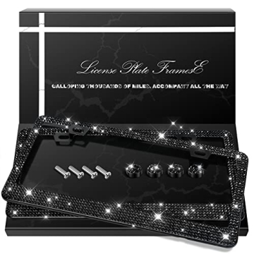 Stainless Steel Bling License Plate Frame - 2 Pack