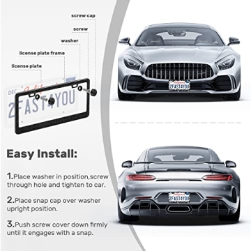 Stainless Steel Bling License Plate Frame - 2 Pack