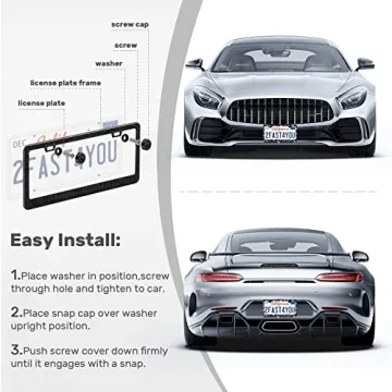 Stainless Steel Bling License Plate Frame - 2 Pack