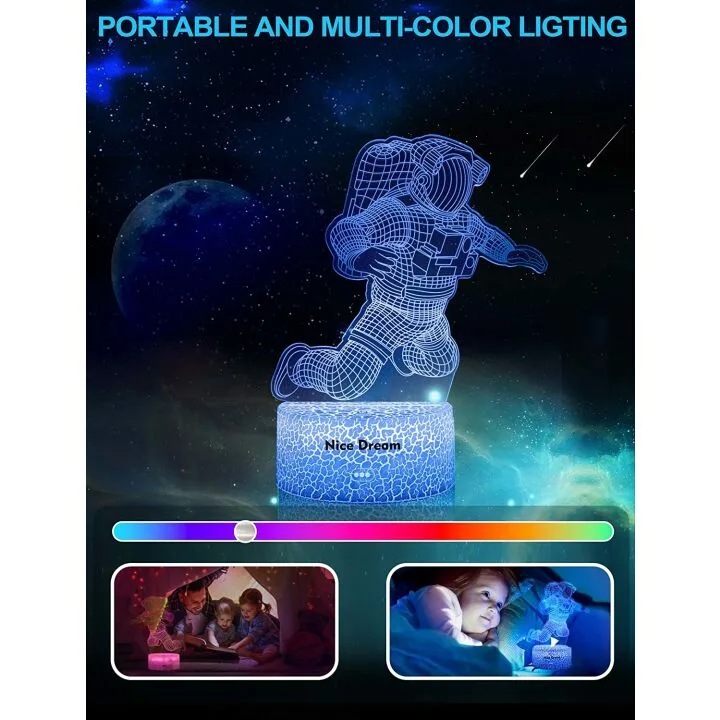Astronaut 3D Night Light - Color Changing Lamp for Kids