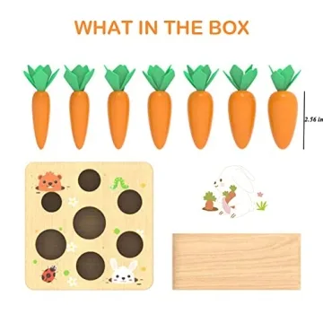 Montessori Wooden Carrot Sorting Toy for Toddlers