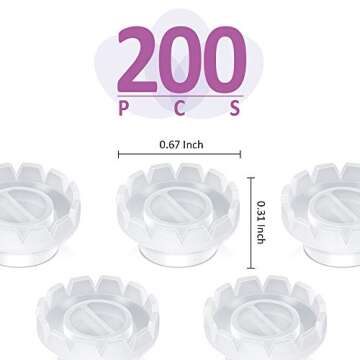 Teenitor Eyelash Blossom Cups & Glue Holder Kit - 200 Pack
