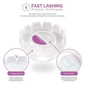 Teenitor Eyelash Blossom Cups & Glue Holder Kit - 200 Pack