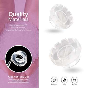 Teenitor Eyelash Blossom Cups & Glue Holder Kit - 200 Pack