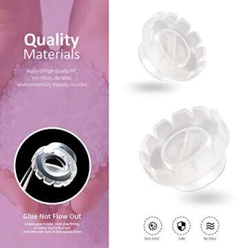 Teenitor Eyelash Blossom Cups & Glue Holder Kit - 200 Pack