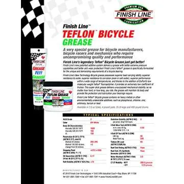 Finish Line Premium Grease made with Teflon Fluoropolymer, 3.5 Ounce