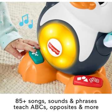 Fisher-Price Baby Learning Toy Linkimals Cool Beats Penguin for Ages 9+ Months, Compatible Only with Linkimals Items