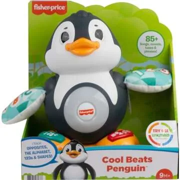 Fisher-Price Baby Learning Toy Linkimals Cool Beats Penguin for Ages 9+ Months, Compatible Only with Linkimals Items