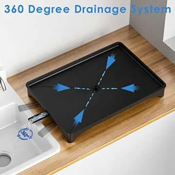 G-TING Dish Drying Rack, Dish Rack for Kitchen Counter, Rust-Proof Dish Drainer with Drying Board and Utensil Holder for Kitchen Counter Cabinet, 16.6” L× 12.6”W× 7.8”H, Bronze