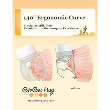 BIOBOO Hug Spa-Level Breast Pump Hands Free, Including Replacement Accessories, Hands Free Breast Pump, Double-Sealed Flower Flange - 24mm, 2 Pack