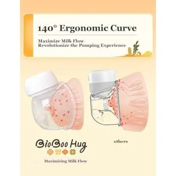 BIOBOO Hug Spa-Level Breast Pump Hands Free, Including Replacement Accessories, Hands Free Breast Pump, Double-Sealed Flower Flange - 24mm, 2 Pack