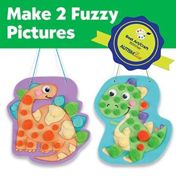 Creativity for Kids Pom Pom Pictures: Dinosaurs - Toddler Learning Toys, Sensory Play for Ages 3+