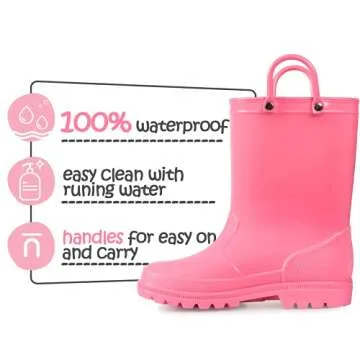 K KomForme Kids Rain Boots Waterproof Adventure Ready