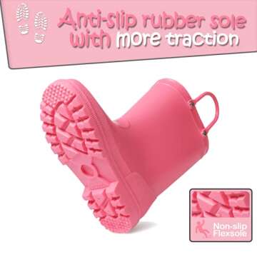 K KomForme Kids Rain Boots Waterproof Adventure Ready