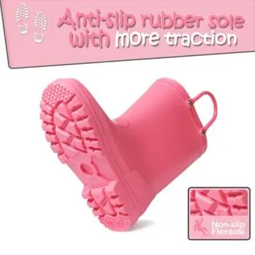 K KomForme Kids Rain Boots Waterproof Adventure Ready