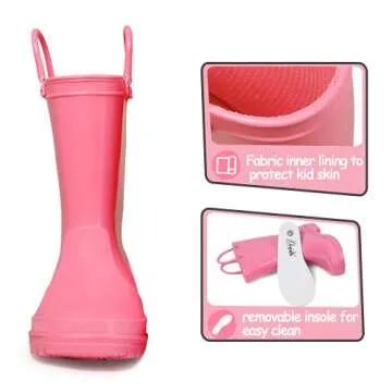 K KomForme Kids Rain Boots Waterproof Adventure Ready