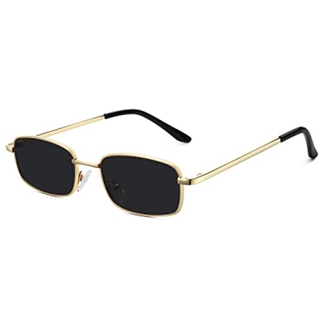 Fozono Rectangle Sunglasses: 90s Retro Chic with UV400 Protection