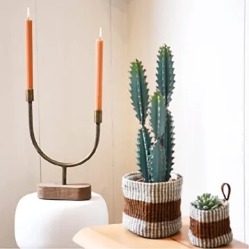Main + Mesa Asymmetrical Wood and Metal Candle Holder