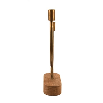 Main + Mesa Asymmetrical Wood and Metal Candle Holder