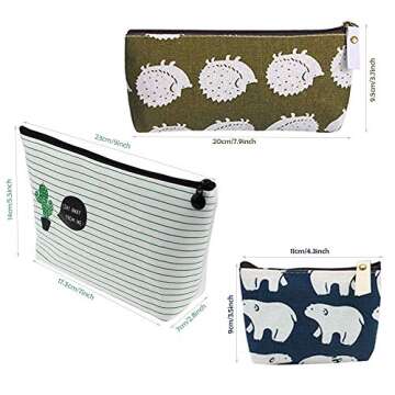 AUHOKY 12Pcs Canvas Pencil Case Set - Forest Styles