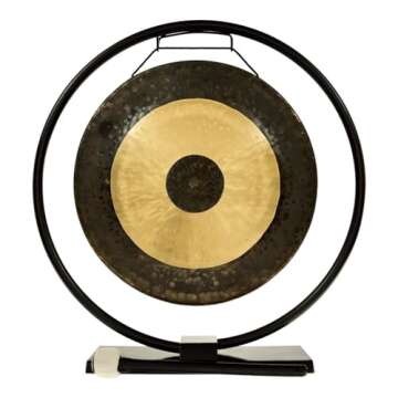 14" Handmade Gongs with Stand - Decorative & Calming
