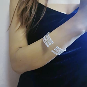 Sparkling Multilayer Rhinestone Cuff Bracelet for Women