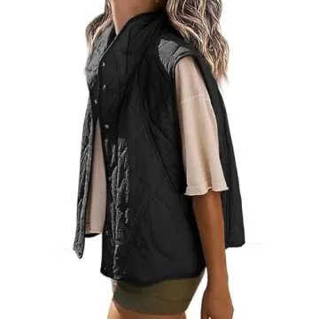 Veatzaer Womens Puffer Vest: Lightweight Cropped Quilted Jacket for Effortless Style