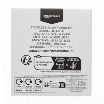 Amazon Basics 128GB USB 3.1 Flash Drive - Fast Storage