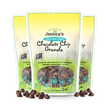 Jessica’s Natural Foods Gluten-Free Chocolate Chip Granola - 11oz Pack of 3 - Non-GMO & Delicious