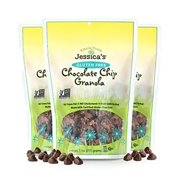 Jessica’s Natural Foods Gluten-Free Chocolate Chip Granola - 11oz Pack of 3 - Non-GMO & Delicious