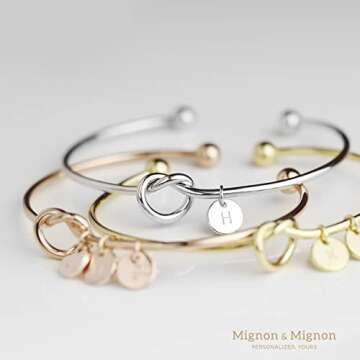 Personalized Knot Initial Cuff Bracelet, Custom Family Tree Bracelet, Bridesmaid, Wedding, Mother's Day Gifts for Her – KBR-TC